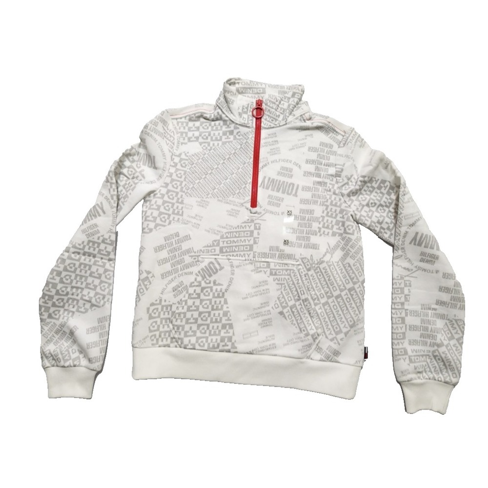 Tommy Hilfiger‎ Womens Sweatshirt 1/4 Zipper Pullover Logo Size XS New